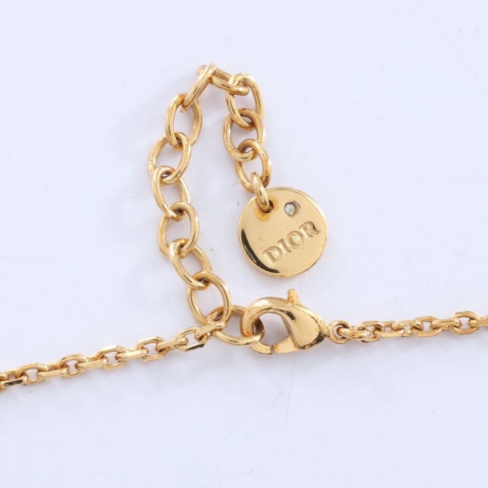 Dior PETIT CD Necklace Gold Rhinestone - Picture 2 of 5